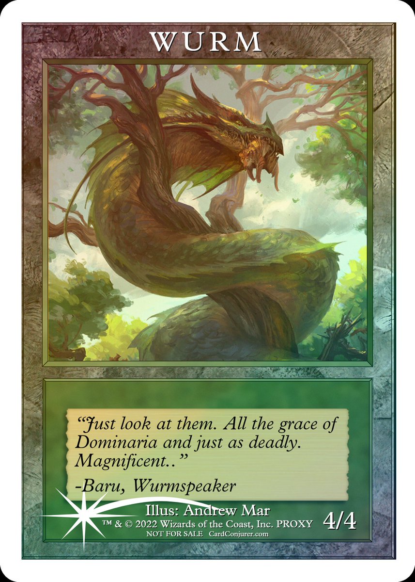 SerraSINAD's tweet photo. Today's #mtgproxy is a fusion of old and new as Baru and their Wurms are treated to a Old Boarder makeover!
I've also done up the pair up in White boarder for those that enjoy the style!
Enjoy! 🐉
#MTG #MTGDominaria #MTGDMU #mtgdominariaunited #mtgalter #edh #CEDH #commader https://t.co/qlGvuIneMS