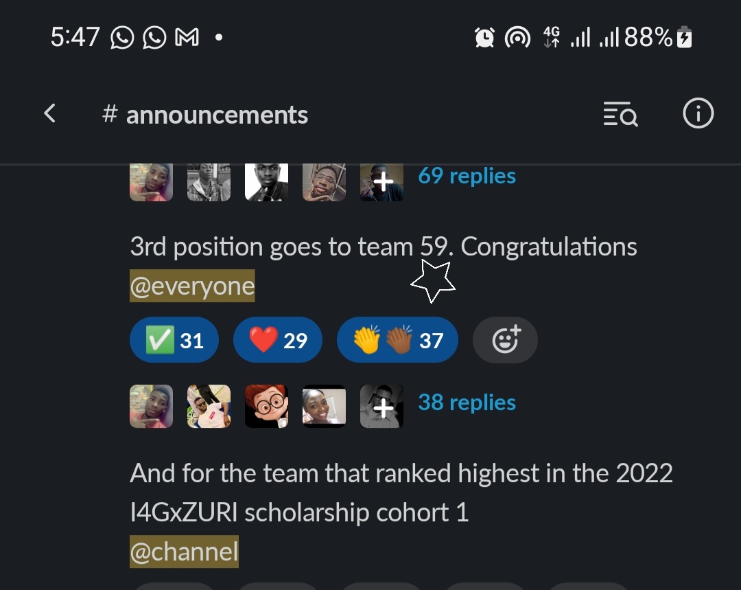 KenAkand's tweet photo. August started really well. I got featured on @Ingressive4Good blog, led a study group and achieved over 70% completion.
Feature: https://t.co/LrpEkRk2AD
End of August: My team came 3rd in @theZuriTeam training, the team I led AGAIN! 
What we built: https://t.co/P1hXnA5zXR https://t.co/jTrBX3H9rw