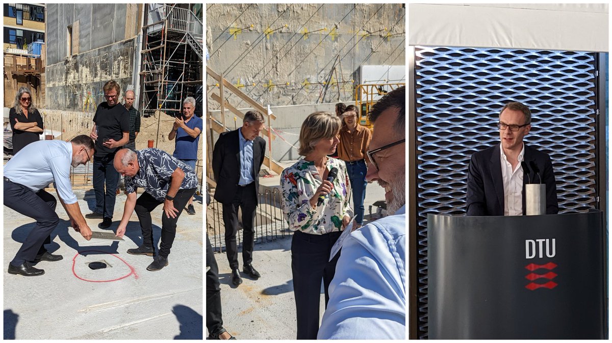 JakobKibsgaard's tweet photo. Exciting afternoon with placing the foundation stone for the new Climate Challenge Laboratory building at @DTUtweet, which among others will host @VISION_DTU and the SurfCat labs. Great speeches by @HelvegStig, @Jane_Hvolbaek_N and @LarsenRlar! https://t.co/m4Z1FfEsyV