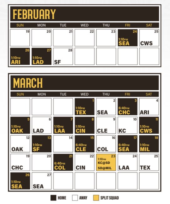 Jeff Sanders on X: A look at the #Padres 2023 schedule in full:   / X