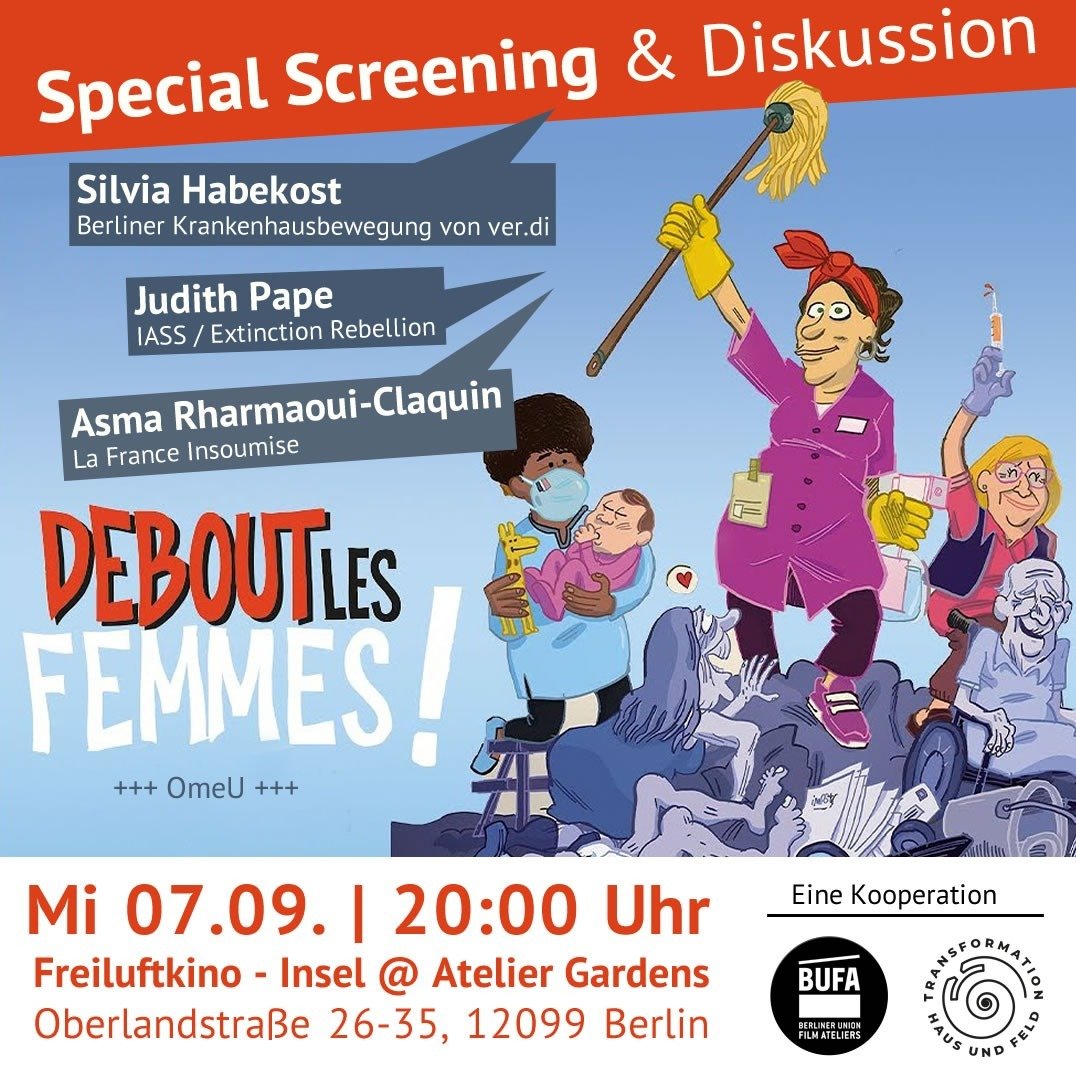 Wir sind sehr gespannt auf den Film, und freuen uns, euch dort zu treffen! Danach Diskussion mit 3 wunderbaren Frauen, gemeinsam wollen wir erkunden wie Kämpfe für Gerechtigkeit und Klima mehr verbunden werden können. Die <a href="/BUFAStudios/">Berliner Union Film Ateliers</a> sind ein toller Ort dazu!