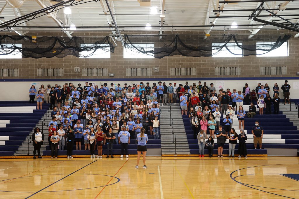 Eastridge_EICSD's tweet photo. EHS welcomed the class of 2026 today at freshman orientation.  The day was filled with team building exercises, tours, information, &amp; of course, signing the freshman wall! #WeAreEI https://t.co/ZQPGnaFJU7