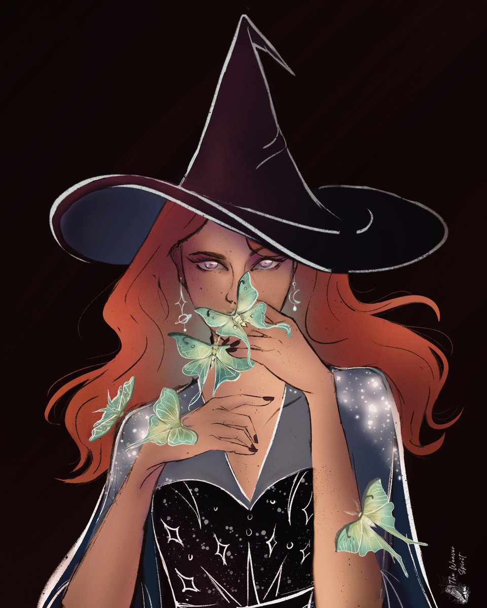 weaverspirit's tweet photo. The witch and her luna moths 🌙

https://t.co/I1wSfagDWN

#art #oc #procreate #ArtistOnTwitter #witch https://t.co/LRb5XEvv8Q