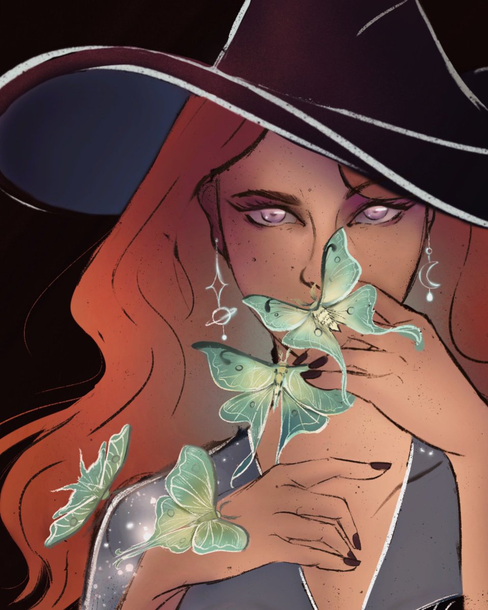 weaverspirit's tweet photo. The witch and her luna moths 🌙

https://t.co/I1wSfagDWN

#art #oc #procreate #ArtistOnTwitter #witch https://t.co/LRb5XEvv8Q