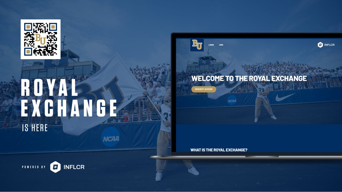 INFLCR Local Exchange 🤝 #BURoyals

A 𝑯𝑰𝑺𝑻𝑶𝑹𝑰𝑪 day as we introduce the 𝐑𝐎𝐘𝐀𝐋 𝐄𝐗𝐂𝐇𝐀𝐍𝐆𝐄, the latest innovation to help BU student-athletes maximize NIL opportunities. Check out more details ⤵️  #RoarWithUs x #whyd3

bit.ly/BURoyalExchange