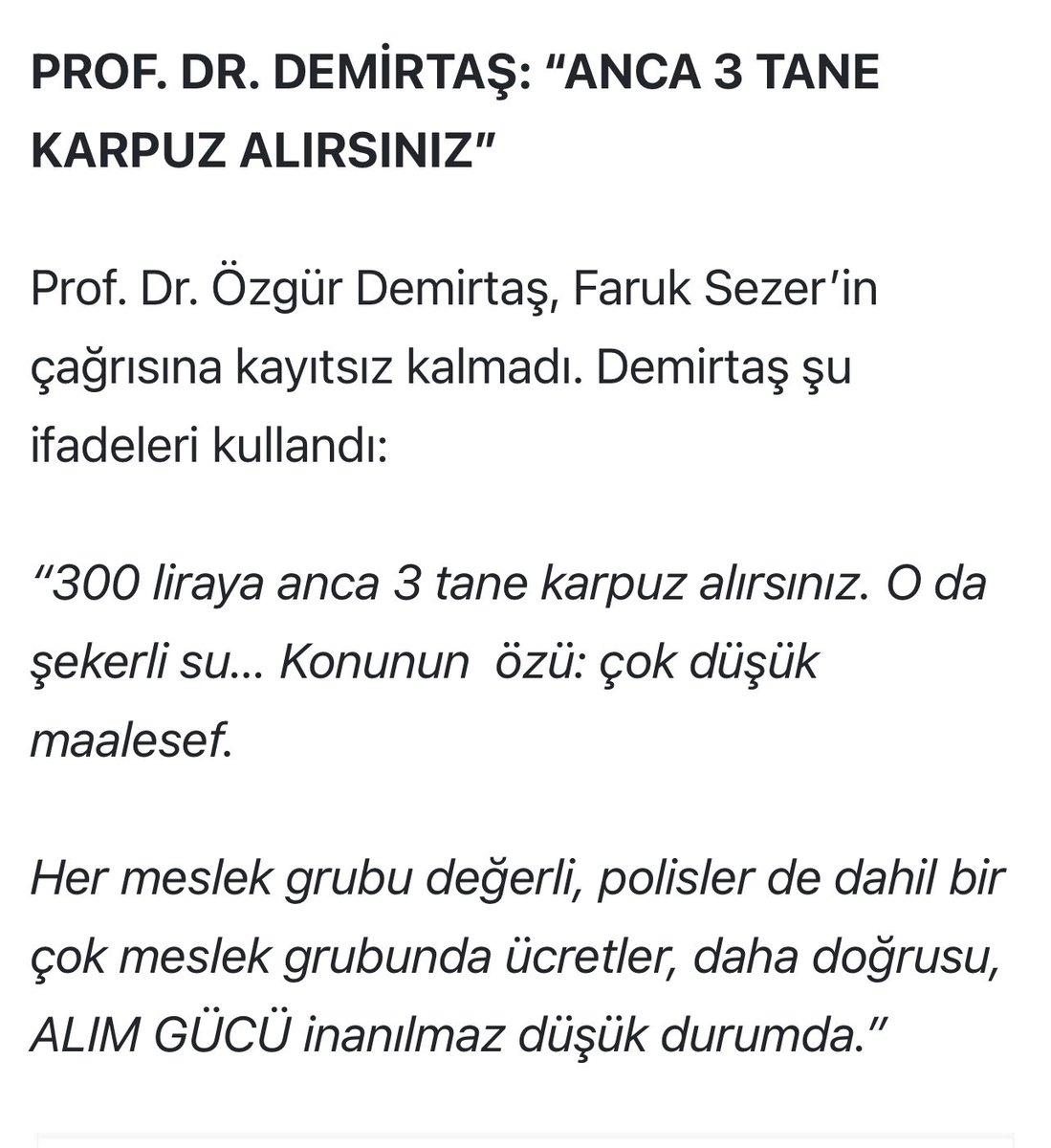 EmniyetSen1's tweet photo. “300 liraya anca 3 tane karpuz alırsınız. O da şekerli su…” 

#PoliseSaygıDuyun https://t.co/tQZJca06lB