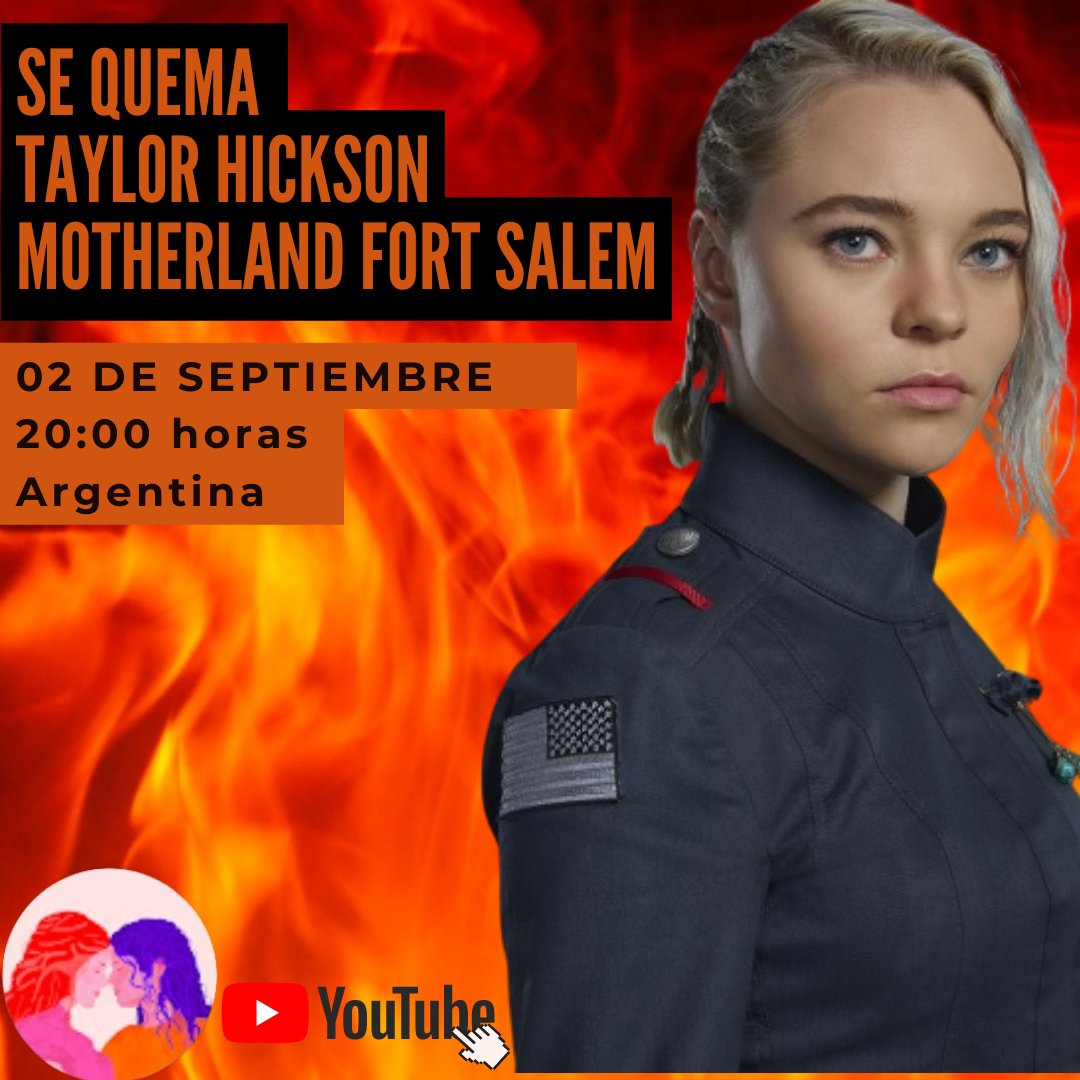 Valen__Sofia's tweet photo. Este viernes a las 20hs Argentina se  Quema  Taylor Hickson en el canal de #youtube de #valenysofi.
Te dejo el link para que actives, desde ya las notificaciones. 
https://t.co/ZqjYMlU2uu.
#youtube #valenysofi #taylorhickson #motherlandfortsalem #todoxvys https://t.co/s1OQ82e4c3