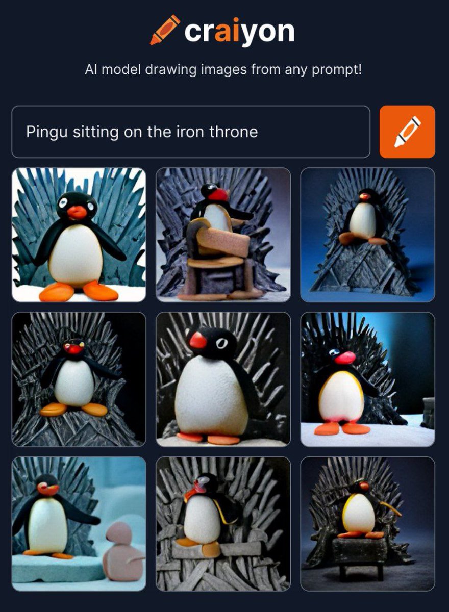 Noot noot iron noot! Nootarys!

#craiyon #dallemini #pingu #ai #evil #noot