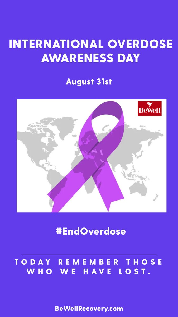 bewell_llc's tweet photo. Today we remember those we have lost to overdose.
If you or a loved one is struggling with addiction, please contact https://t.co/E0cZpb7Uab
A better tomorrow is real.
#Recovery #DrTedBender #BeWellNetwork #BeWellRecovery #addiction #NationalOverdoseDay #overdoseawarenessday https://t.co/cMCwgiYndH