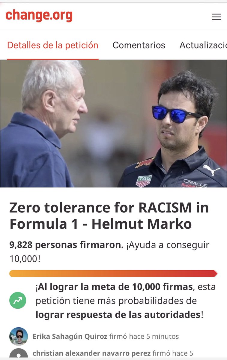 De ‘impunidad’ y ‘sanciones selectivas’ han acusado casi 10K personas sin respuesta de la <a href="/fia/">FIA</a>, <a href="/F1/">Formula 1</a> y <a href="/redbull/">Red Bull</a> a su petición de veto al Dr. Helmut Marko por comentarios discriminatorios, al tiempo de recordar casos recientes como el de Vips y Piquet. 🔥👉🏼 bit.ly/3e5jL98