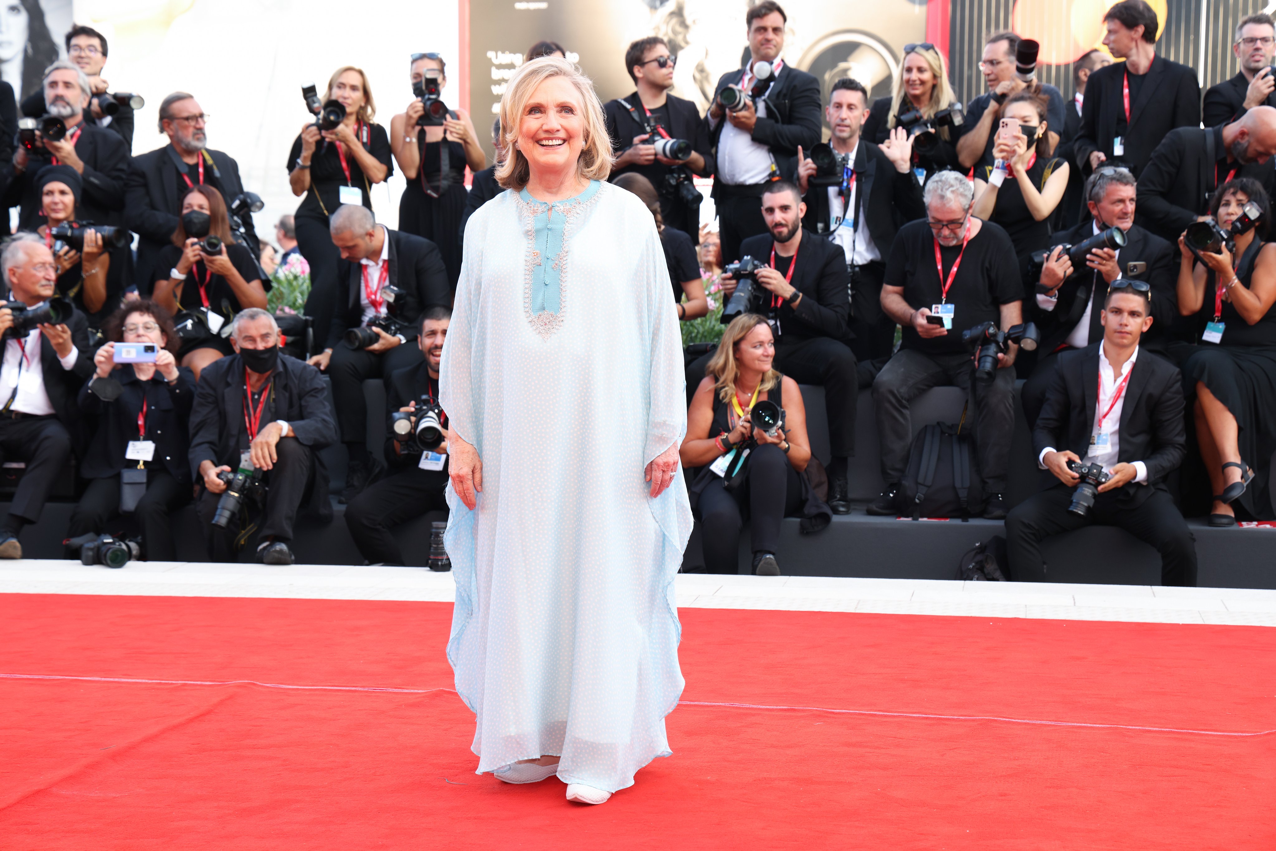Hillary Clinton arrives to the Venice Film Festival. 