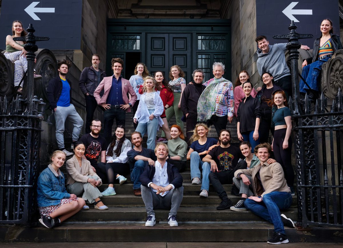 The cast of HAMLET by Peter Schaufuss on a sold out run at the Edinburgh Fringe, minutes after a show. Photo by #FredericAranda