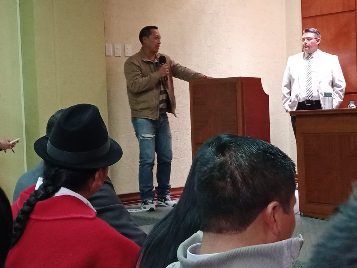 confeniae1's tweet photo. Francisco Calí Tzay, relator de las Naciones Unidas sobre derechos de los pueblos indígenas, deja un mensaje frente a los representantes del Gobierno para el respeto a los derechos colectivos, autodeterminación, justicia y resistencia de los pueblos indígenas del Ecuador. https://t.co/tbDDVK9wIu