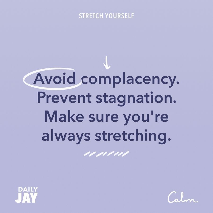 Just downloaded the ⁦<a href="/calm/">Calm</a>⁩ app as #d161learns offers it as a new employee benefit! Can’t wait to keep stretching myself to avoid complacency!