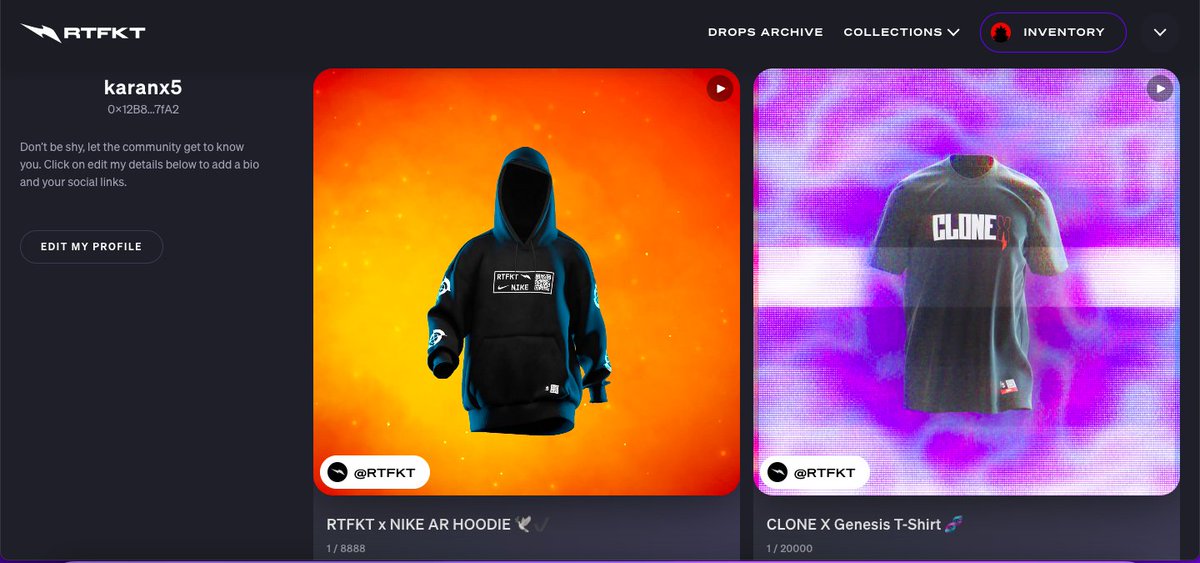 My LinkedIn community is loving the SZN 1!

What else should I cop? 
Thinking of some Murakami drip to get the IRL experiences!

<a href="/benitopagotto/">Benit0 🪬</a> <a href="/Zaptio/">Zaptio RTFKT</a> <a href="/clegfx/">ClegFX</a> <a href="/RTFKT/">RTFKT</a> #RTFKT #RTFKTCloneXForgingSZN1