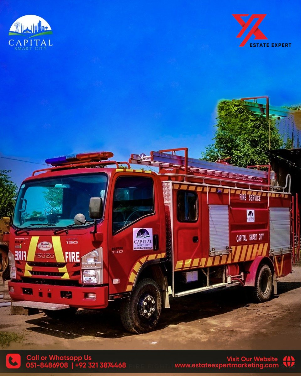 estateexpert1's tweet image. At #CapitalSmartCity, your safety is our top priority. To effectively reinforce a strong sense of security, CSC has purchased a top-of-the-line #FireFightingTruck that will respond immediately in the event of a #fire #outbreak &amp;amp; provide our residents with #RoundTheClock #safety.