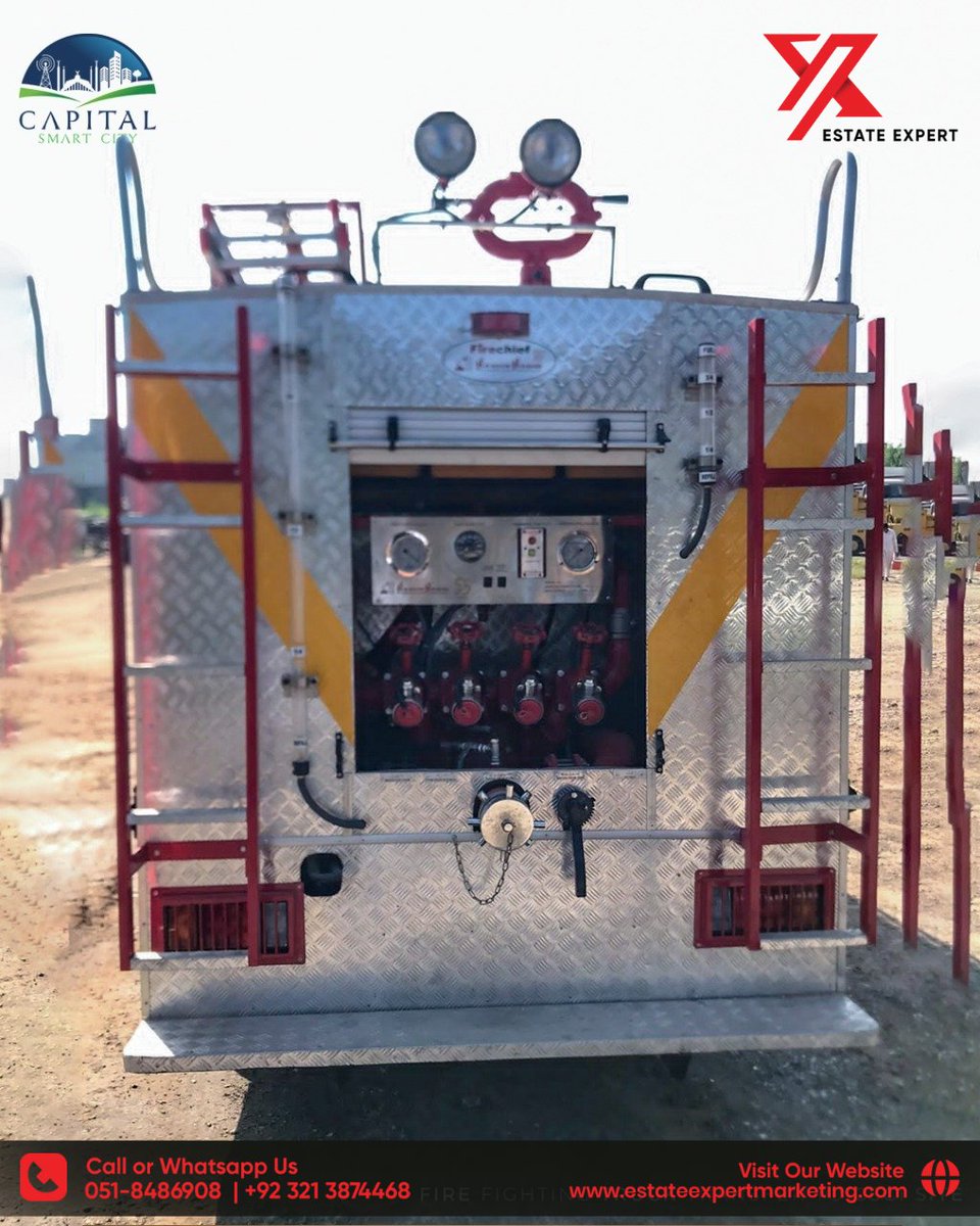 estateexpert1's tweet image. At #CapitalSmartCity, your safety is our top priority. To effectively reinforce a strong sense of security, CSC has purchased a top-of-the-line #FireFightingTruck that will respond immediately in the event of a #fire #outbreak &amp;amp; provide our residents with #RoundTheClock #safety.