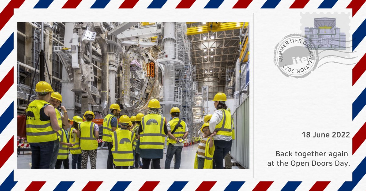 iterorg's tweet photo. After more than two years, #ITER welcomed close to 800 people for the Open Doors Day on 18 June. We were delighted to share in the latest progress of ITER construction!

More at: https://t.co/l4JDdfQRY5 

#construction #engineering #fusionenergy #opendoorsday #summerpostcards https://t.co/VZlJItXKoH