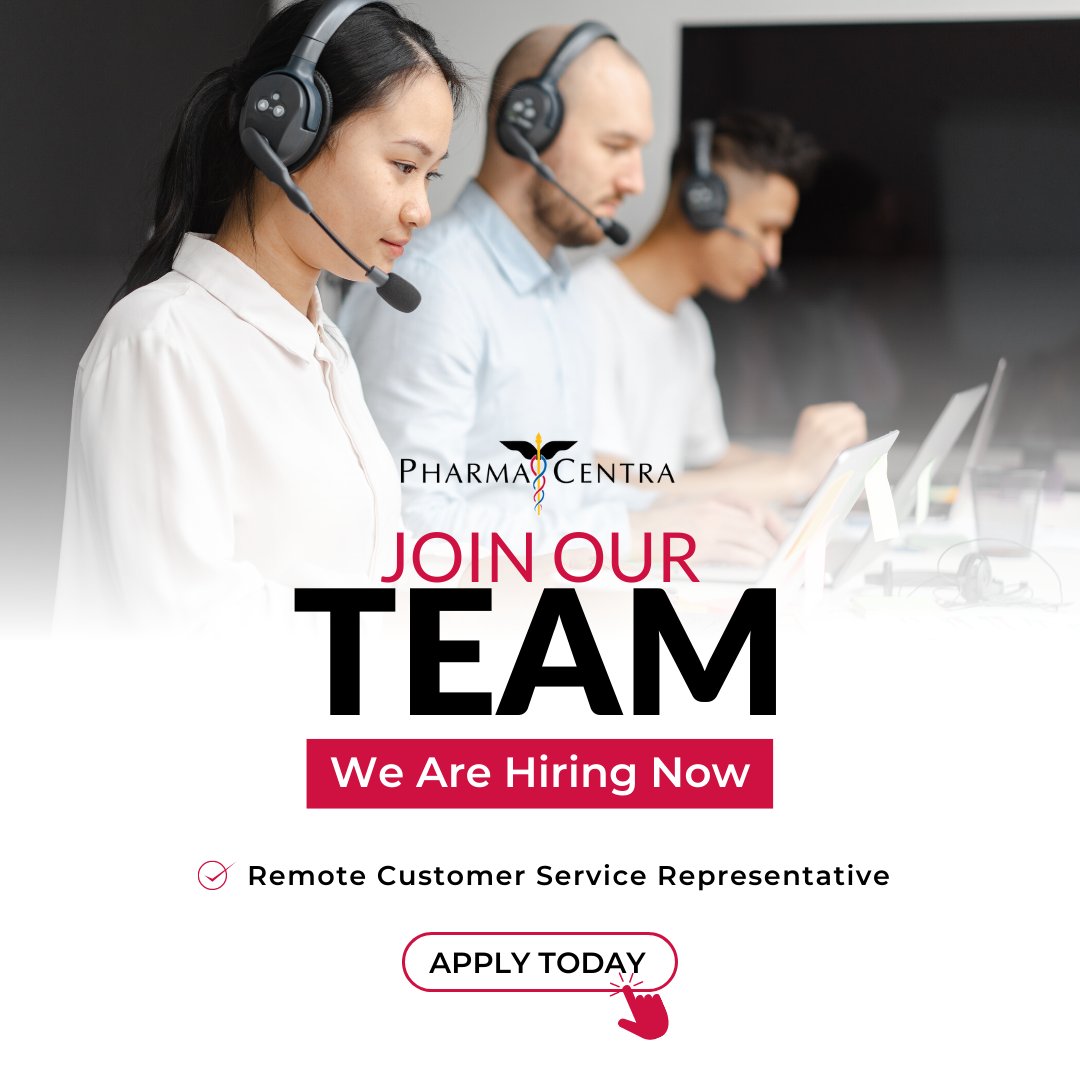 Apply Today: pharmacentra.isolvedhire.com/jobs/245188.ht…

As a Remote Customer Service Representative, you are on the front lines of what we do for the health care community.

#pharamcueticalcareer #customerservice #customerservicerepresenative #applytoday #joinourteam #hiringnow