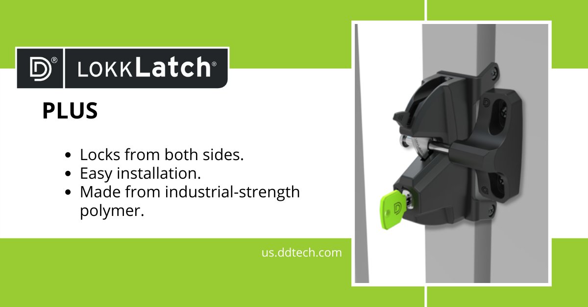DDTechGlobal's tweet photo. LokkLatch® PLUS is the ideal general-purpose #gatelatch for many gates around homes, gardens, and back yards. https://t.co/gt4MzJsjlF
#LokkLatchPlus #homesafety https://t.co/y2Te06MwDW
