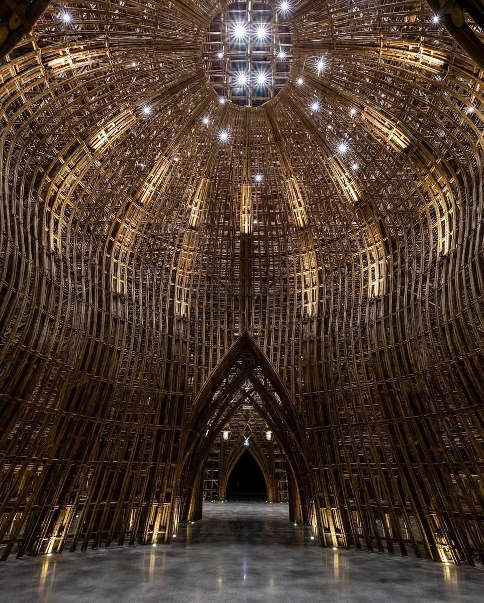 parametricarch's tweet photo. The Bamboo Welcome Center for Grand World Phu Quoc has been completed by @VTNArchitects. The intricate, sculptural form of the Welcome Center was created with 42,000 pieces of bamboo for a resort on the Vietnamese island of Phu Quoc.

#bamboo #vietnam #bambooarchitecture https://t.co/WgzMvR90zM
