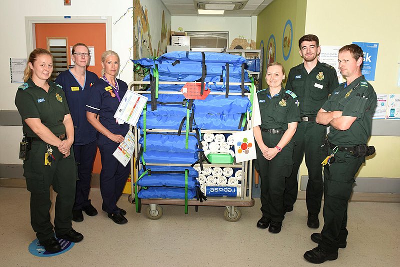 HeatherPearce99's tweet photo. Thanks to the collaboration of teams in TV/ED’s/SWAST across the SW.
New PUPE launched cross sites in @GRH @CGH Emergency Departments. Purposely designed repose mattresses/boots for use on ambulance stretchers 
#pressureuclerprevention @glosEmergdept1 @sallyhayes57 @GavHitchman https://t.co/ru7jwTH1y3