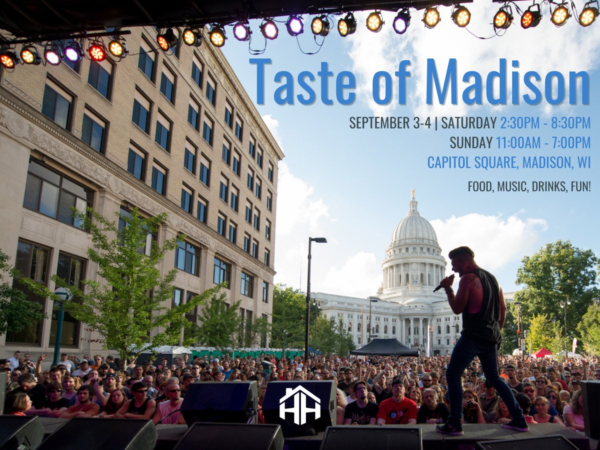 Hansen_HomeTeam's tweet photo. Check out Taste of Madison this weekend! Starting just after the Farmers Market on Saturday, and at 11am on Sunday. Enjoy over 70 food vendors and live entertainment!

Enjoy free admission for endless food, over 30 live
musical performances, and tons of fun! https://t.co/WtPcy16vnY