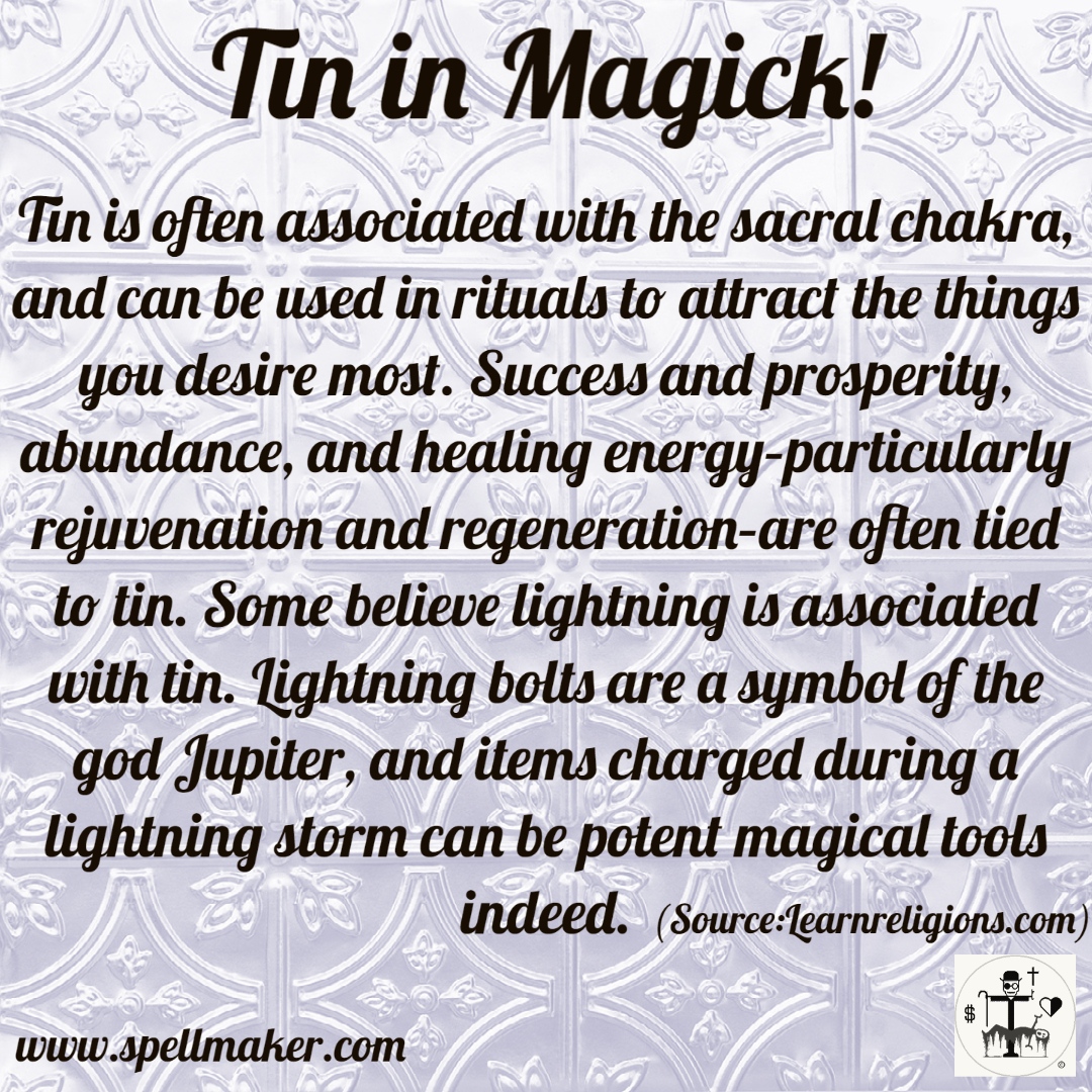 spellmaker's tweet image. #tin #metals #firstchakra #sacralchakra #abundance #security #malleable #Lightning #mambosam #spellmaker #voodoo  #thevoodooboutique  #witch #witchcraft #witchesofinstagram  #magick  #neworleans l8r.it/Zb4r