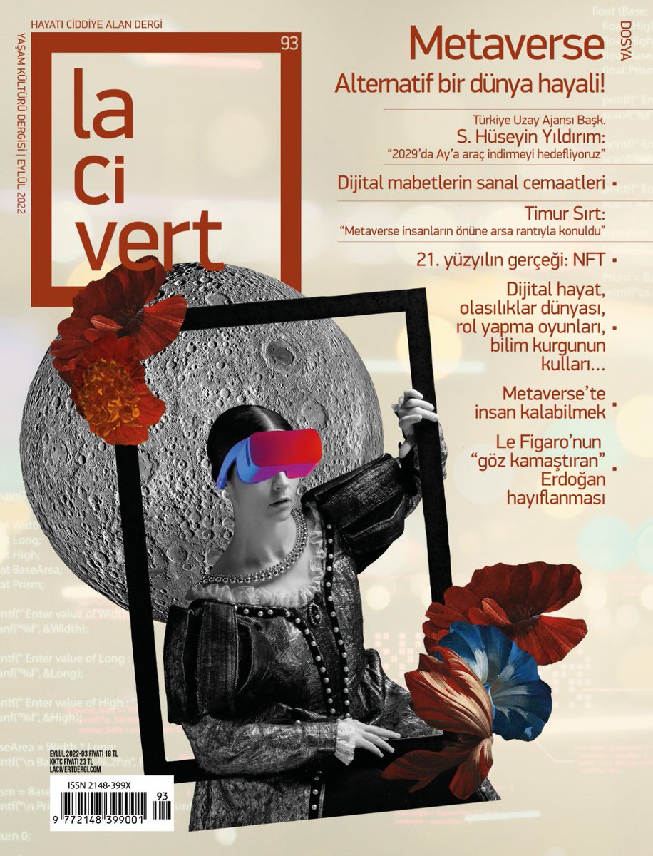 ismihansimsek's tweet photo. Ben Eylül ayında da @lacivert_dergi deyim. ‘Dijital mabetlerin sanal cemaatleri’ ile yine Metaverse’e dalacağız. Sayfa tasarımım ve kapak çok yakışıklı olmamış mı ama? @semacoii nin eline sağlık. https://t.co/BnrMC4jZ8u