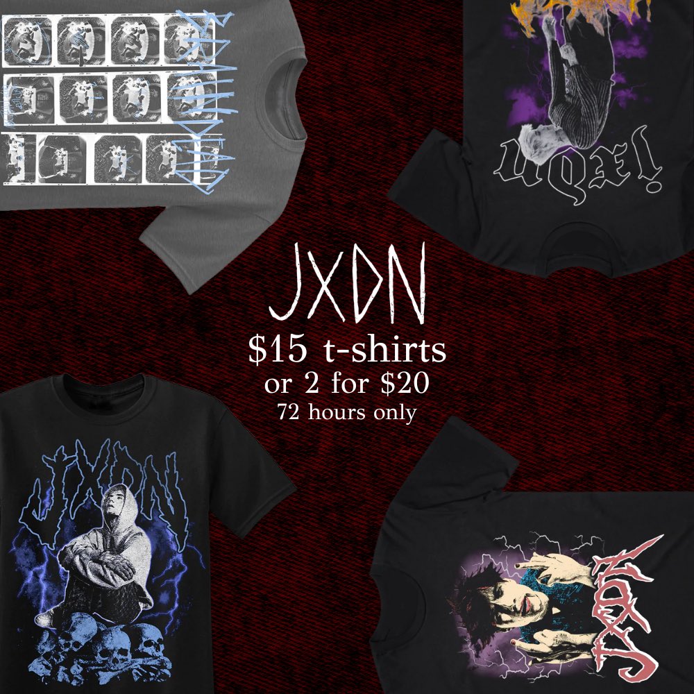 jxdn_access's tweet image. T-SHIRT SALEEE WOOOO store.jxdnmusic.com