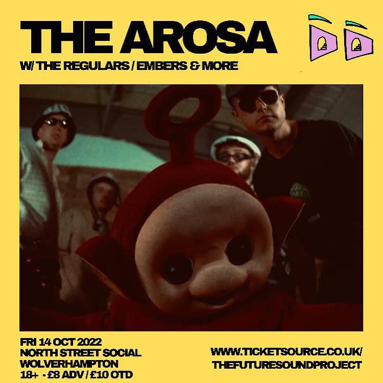 the_arosa's tweet photo. NORTH STREET SOCIAL - WOLVES - 14.10.22. Tell your friends and we’ll see you down the front ⚡️ buy your tickets here: https://t.co/tBNVmbb8xo https://t.co/3JYm1eq8ZU