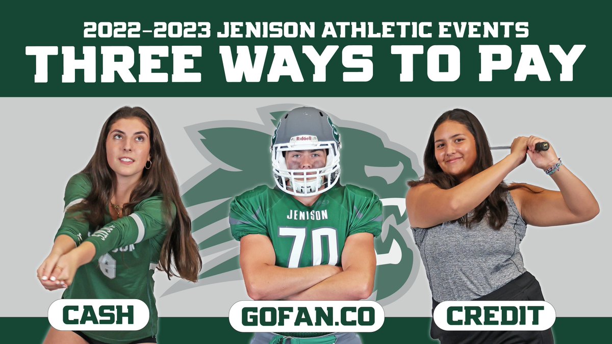 Jenison Public Schools (@jenisonschools) on Twitter photo This year <a href="/JenisonWildcats/">Jenison Wildcats</a> will accept 3 ways to pay for athletic events: cash, gofan.co, or credit/debit. Gofan.co is a pre-purchase option with a $1 service fee per ticket. Credit/debit cards also have a $1 service fee per ticket. Go Wildcats! This year <a href="/JenisonWildcats/">Jenison Wildcats</a> will accept 3 ways to pay for athletic events: cash, gofan.co, or credit/debit. Gofan.co is a pre-purchase option with a $1 service fee per ticket. Credit/debit cards also have a $1 service fee per ticket. Go Wildcats!
