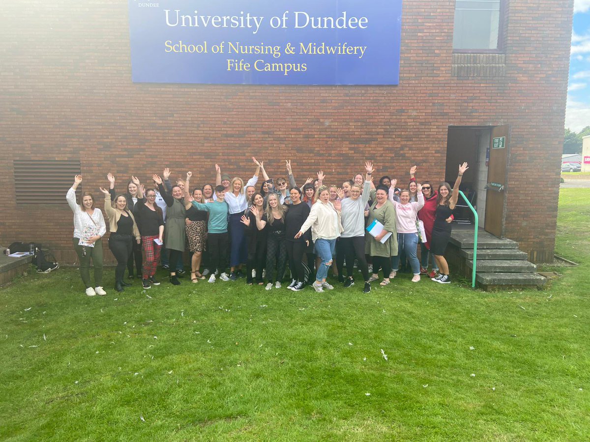 HeatherGeddes12's tweet photo. Last day on the Fife Campus for the UOD Sep 19 cohort - congratulations to all - we wish you every success in your nursing careers. Thank you to a great team of students😜 https://t.co/z9bNZXAhM2