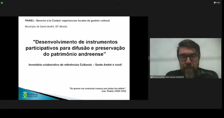 mercociudades's tweet photo. En seminario de Derechos Culturales de @mercociudades
@prefasaoleo @PrefStoAndre y @munilasvarillas exponen sus experiencias en gestión cultural, haciendo foco en el fomento de la diversidad cultural y el rol de los gob locales en el desarrollo cultural y el desarrollo sostenible https://t.co/KAcCREtwkS