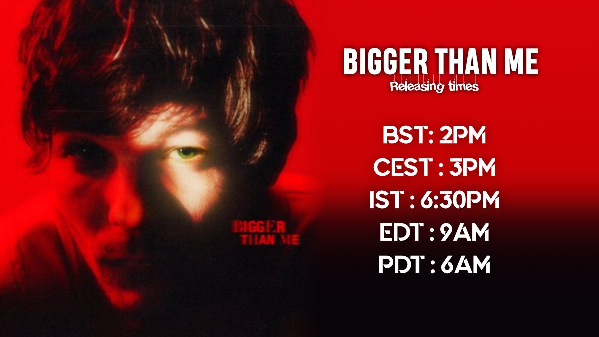 LTHSOURCE's tweet photo. 🎵| Find out at what local time #BiggerThanMe will be released to make sure not to miss it! https://t.co/OvxEof8gbP