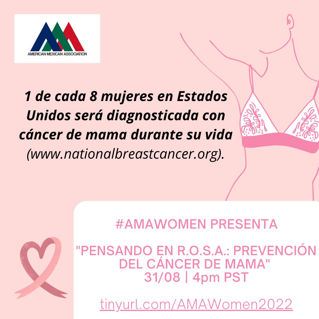 AMAUSAOrg's tweet photo. Te esperamos hoy a las 4pm PST en el seminario mensual de #AMAWomen con la Dra. Martha Esquivel. Registro: https://t.co/atdJGc77Qu https://t.co/4l5jOtq0zX