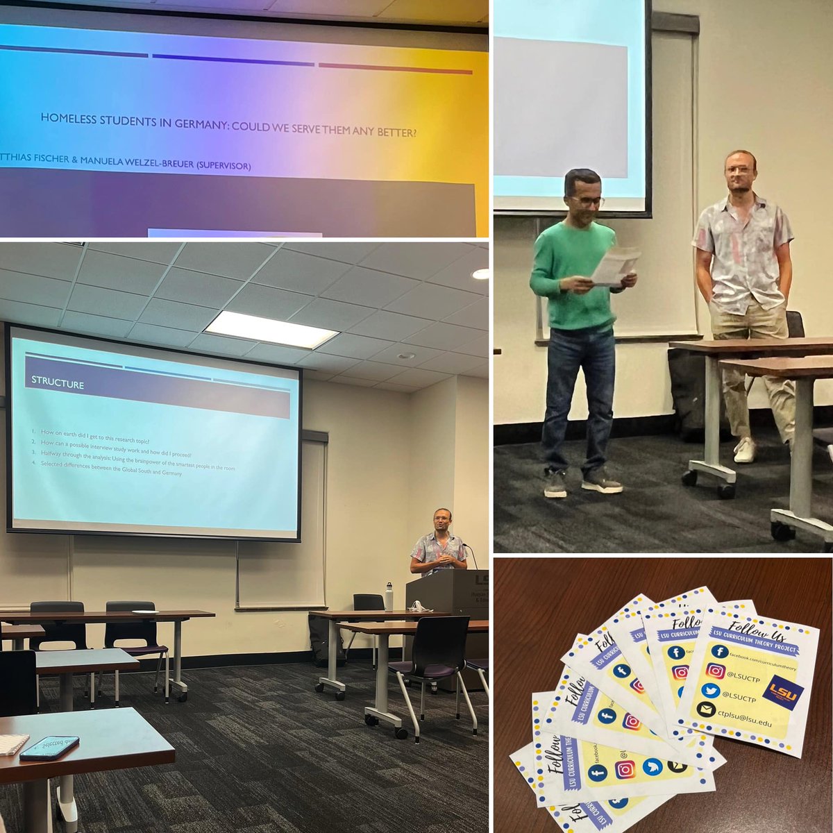 We were so fortunate to hear from Mr. Matthias Fischer at his lunch and learn yesterday! He shared about his research with homeless students in Germany 🇩🇪 

If you loved or missed it, he will also be presenting tomorrow evening,  9/1 at 4:30, 225 Peabody. See y’all there!