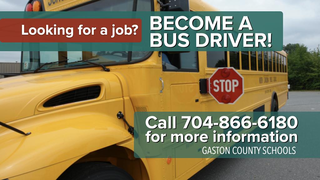 We are still in need of bus drivers!  Starting pay is $16.06 per hour. After driving 90 days, drivers receive a $450 incentive.  For more information, please call 704-866-6180.