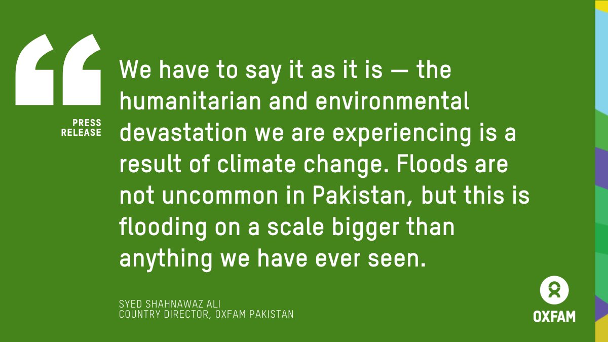 #PakistanFloods: Oxfam begins relief response and calls for coordinated international action

Read more 👇 
oxf.am/3RrmWGm