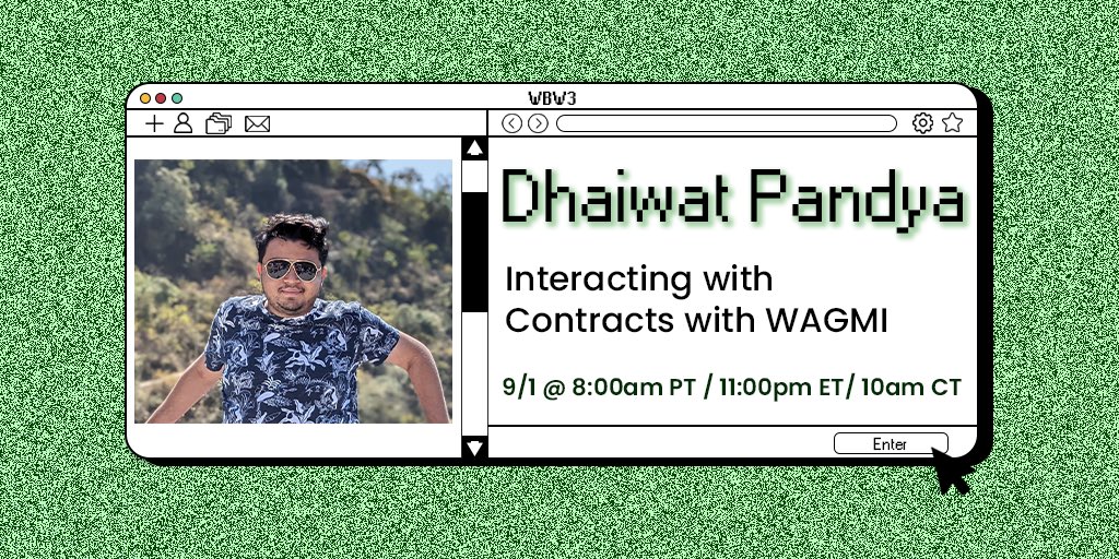 🧠 big brain workshop alert 🧠

Join the livestream tomorrow as <a href="/dhaiwat10/">dhai.eth</a> teaches us all things WAGMI. Dhaiwat is a D_D OG &amp; talented engineer and OS contributor. 

Join here: youtube.com/watch?v=M4VzKF…