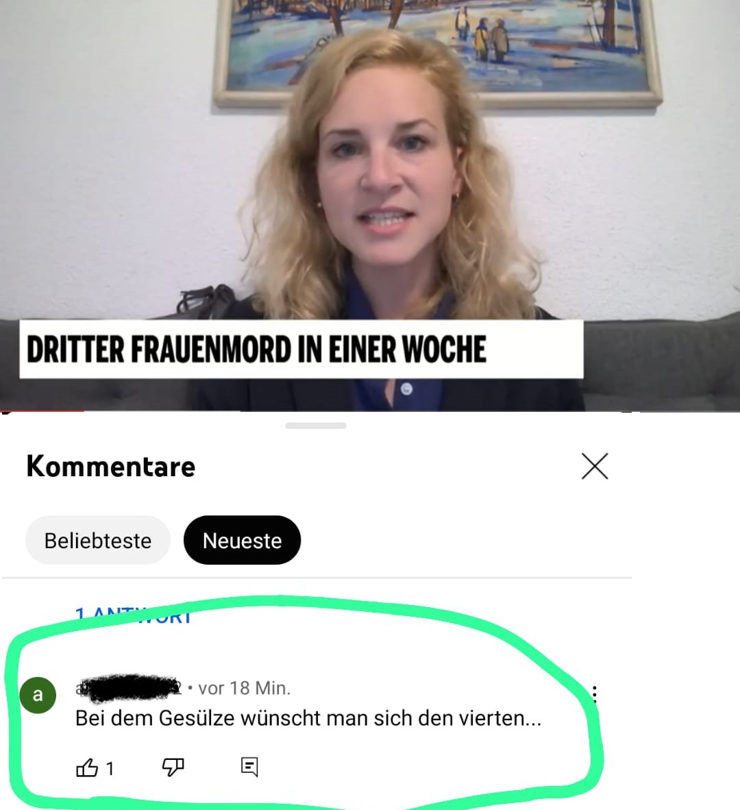 eviholz's tweet photo. Vorher habe ich ein Interview zum aktuellen Femizid gegeben. Alles was ein User auf dazu zu sagen hat, ist, dass er mir auch den Tod wünscht. Das geht zu weit! Schlimmer noch: das ist kein Einzelfall, das wissen wir alle. Hass im Netz ist allgegenwärtig. https://t.co/Oh2TN73t0Z