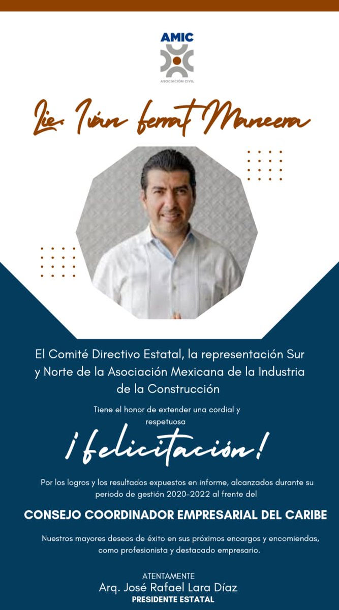 ¡Éxito y más logros en su carrera profesional y empresarial! <a href="/IvanFerrat/">Ivan Ferrat Mancera</a>