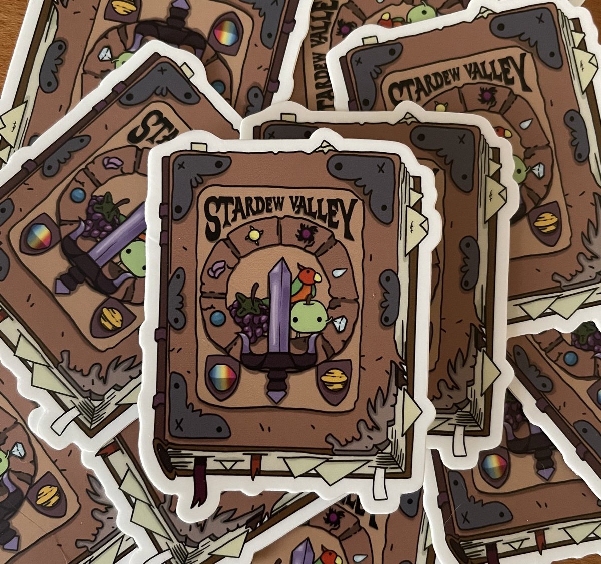 PeachMenace's tweet photo. new stardew sticker 🍏 #StardewValley https://t.co/T4e9zl6jKG
