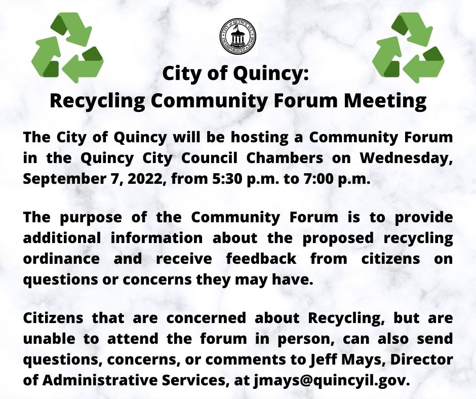 MaggieStrong's tweet photo. Keep curbside recycling, Quincy. A community’s commitment to a cleaner environment reflects its commitment to a higher quality of living. Beyond the environmental impact, this is an investment in economic and community development. https://t.co/0jQHOLKvji