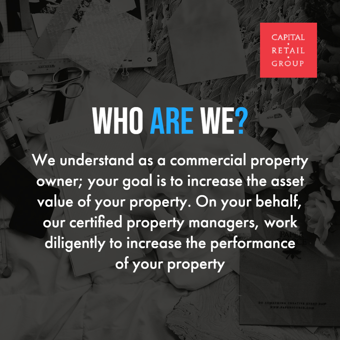 Capitalretail's tweet photo. We understand as a commercial property owner; your goal is to increase the asset value of your property. On your behalf, our certified property managers, work diligently to increase the performance of your property https://t.co/GMyUKHcOaS