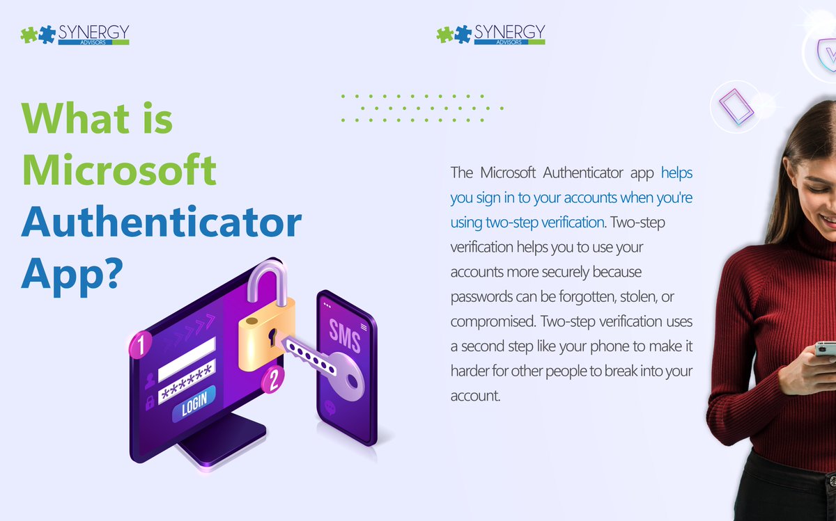 SynergySEC's tweet photo. Microsoft Authenticator App is another of the #ModernAuthentication 🔒technologies, which offers you a wide range of flexible multi-factor authentication methods, such as text messages, calls, biometrics, and unique access codes.
#WeAreSynergy #MicrosoftAuthenticato https://t.co/iZ3ip3ldUH
