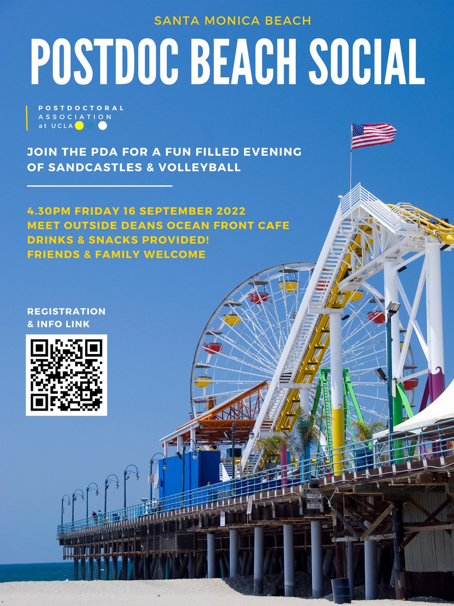 It's time to get some sun! Join the PDA for a Beach Day on Friday, September 16 at 4:30 pm at Santa Monica Beach!