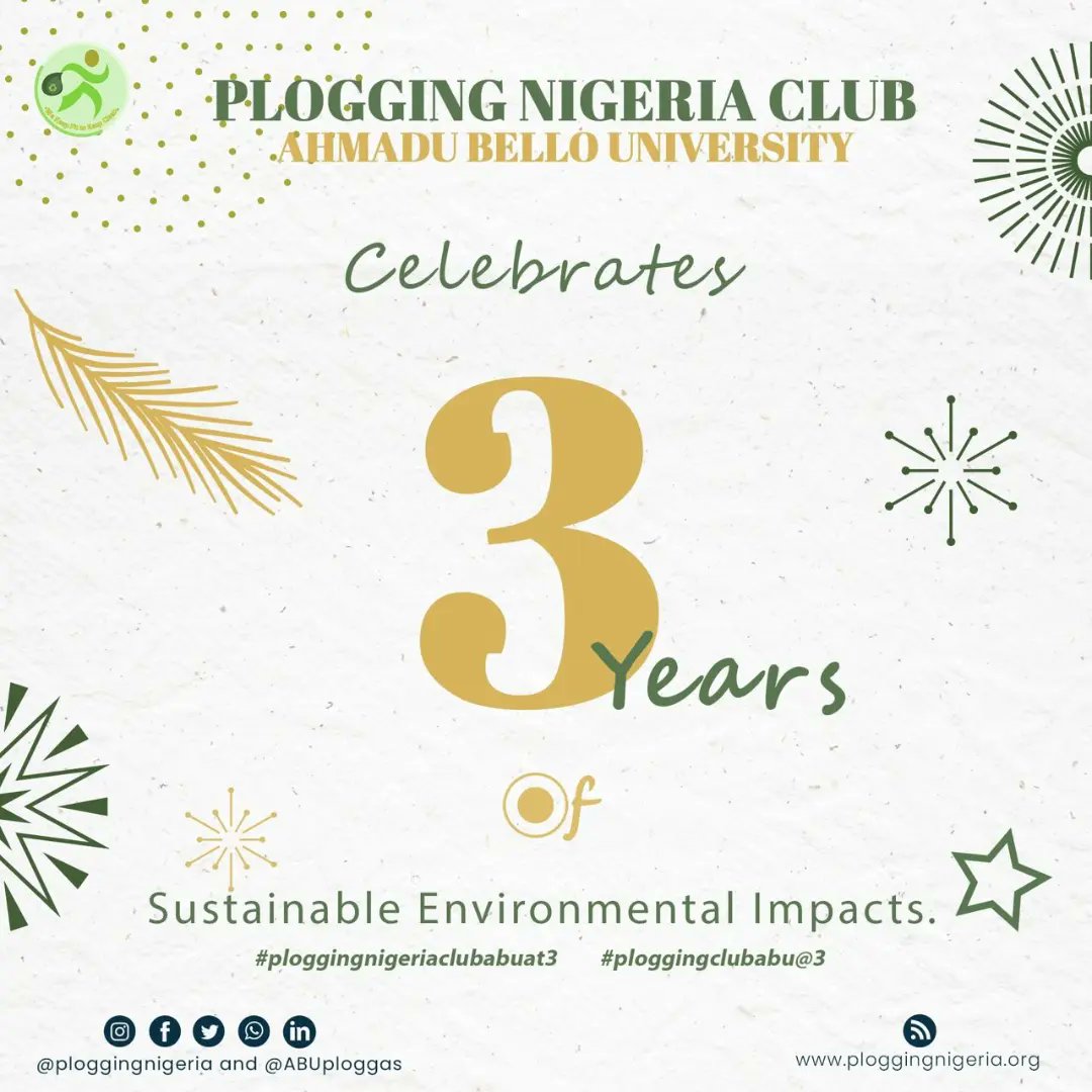ploggingnigeria's tweet photo. Happy Anniversary to all our Ploggas at Plogging Nigeria Club ABU! 🎉🎉🎉

Amazing Club with amazing doings.🙌

A true inspiration to us all.🙇

To more sustainable years of wins and impact. 💪🥂

#PloggingClubABU
#PloggingClubABUat4
#Ploggingversary
#PloggingNigeria https://t.co/51E0rsIbAU