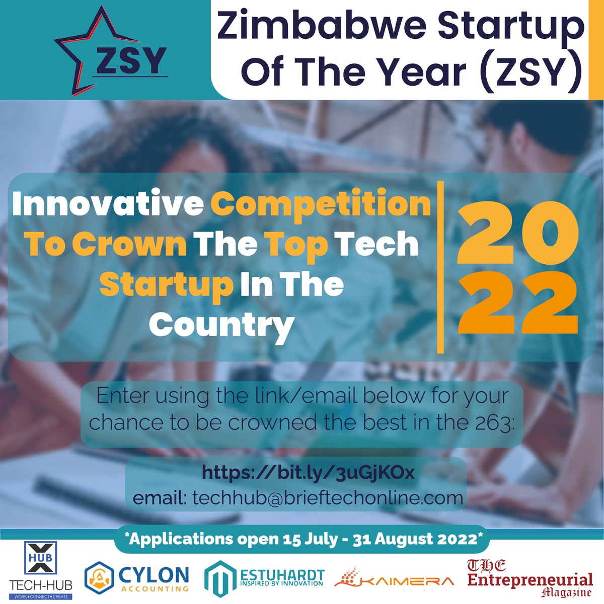 FINAL CALL Apply now and stand a chance of being crowned #ZimbabweStartupoftheyear f6s.com/zimbabwe-start… Applications close at midnight 31/08/2022