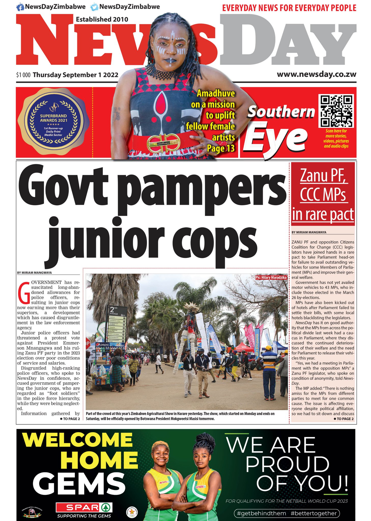 NewsDay Zimbabwe on Twitter: "🔴Just published: front page of the #